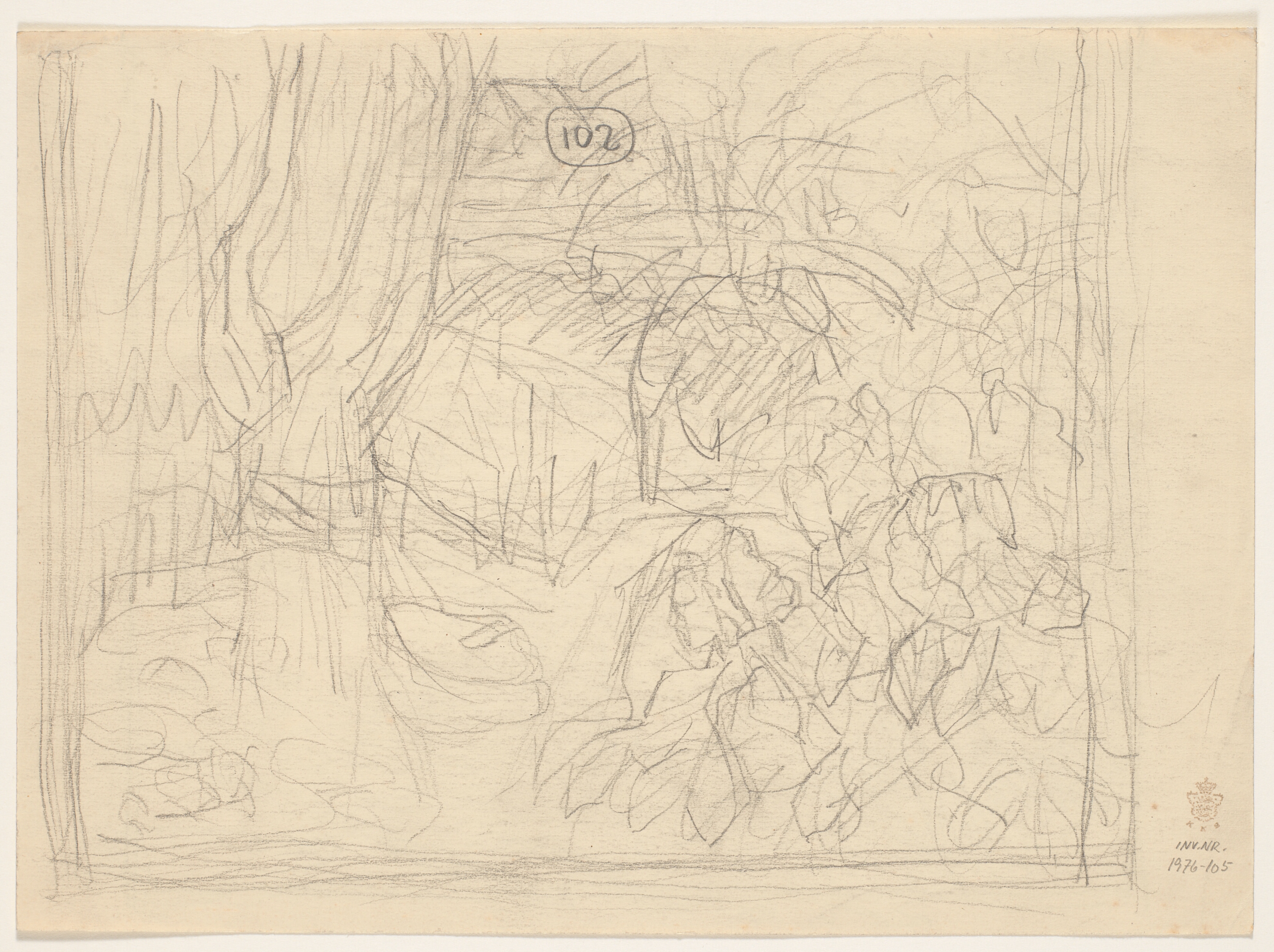 Blyantsstudie til anden mellem skræpperne